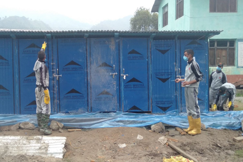 बाजुरा सदरमुकाममा नेपाली सेनाद्वारा १६ बेडको आइसोलेसन निर्माण